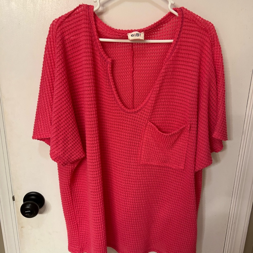 Womens bibi  waffle knit top